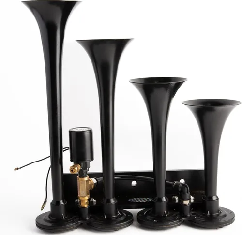 Miniatura 2 de Cuatro bocinas de trompeta fuertes V003A/V003AB (Negro)