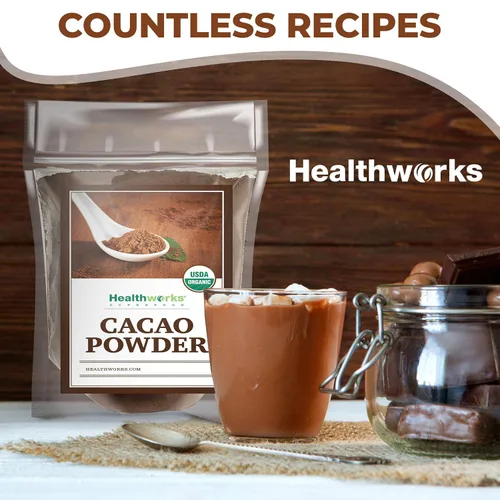 Miniatura 10 de Healthworks Superfoods Polvo de Cacao Orgánico – 16 Oz / 1 Lb – Sustituto de Chocolate de Cacao – Rico Sabor a Chocolate – Sin Azúcar, Keto, Vegano