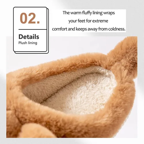 Miniatura 3 de RAGEFIVE Lindas pantuflas de vaca para mujeres y niñas, pantuflas de algodón de felpa mullida para el hogar, para interiores y exteriores