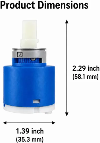 Miniatura 2 de ALITZ Reemplazo de cartucho de cerámica de 1.378 in para grifo de una sola manija, compatible con Gerber 92-298, Danze DA507348N y Moen 121620