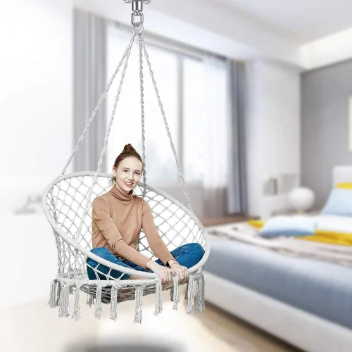 Miniatura 4 de SELEWARE Silent Ball Bearing Swing Hangers, resistente 360° giratorio giratorio gancho para patio de juegos de madera, hamaca de yoga, silla, bolsa