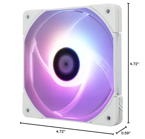 Miniatura 9 de Thermalright Ventilador de CPU TL-C12015W-S, ventilador silencioso de carcasa de computadora PWM de 4.724 in, enfriador de PC delgado de 0.591 in