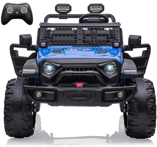 Coche eléctrico de 2 plazas para niños de 24V con control remoto, 2 motores de 120W alimentados por batería, asientos extra grandes de 20" + ruedas