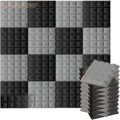 Miniatura 15 de ACE Punch 8 Pack Pirámide Espuma acústica Panel de bricolaje Design Studio Insonorización Azulejos de pared Aislamiento Acústico con pestañas
