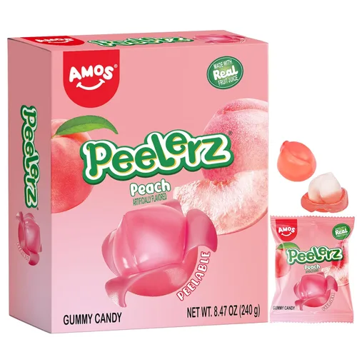 Miniatura 26 de AMOS Peelerz - Paquete variado de 4 gomitas pelables, 3.00 oz cada uno (total de 4.94 oz), mango, uva, plátano, melocotón, gomitas suaves de frutas