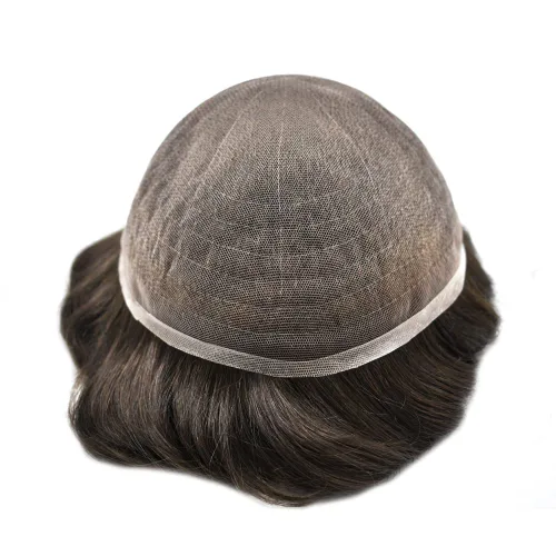 Miniatura 3 de Toupee para hombres completo encaje francés hombres toupee hairpieces 100% europeo cabello humano reemplazo sistema hombres piezas de pelo protesis