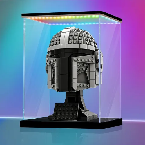 Miniatura 16 de LANSCOERY Vitrina de acrílico con luz LED ajustable amarilla/blanca/cálida, caja transparente de protección UV, vitrina a prueba de polvo