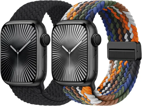 Miniatura 11 de Bandas elásticas trenzadas con cierre magnético compatibles con Apple Watch de 1.496 pulgadas, 1.575 pulgadas, 1.614 pulgadas, 1.654 pulgadas, 1.732