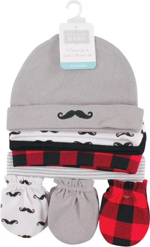 Miniatura 2 de Hudson Baby Juego unisex de gorro de algodón y manoplas para rascar