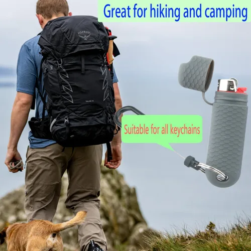 Miniatura 3 de Funda impermeable para encendedor BIC de 2 piezas, funda para encendedores regulares, tipo J6, supervivencia al aire libre, bolsa multiusos para Gris