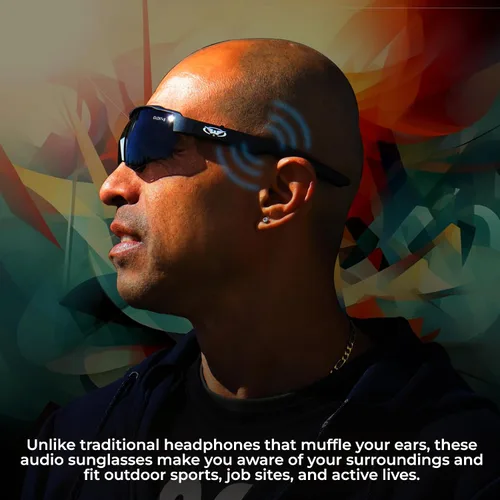Miniatura 2 de Global Vision Jam 1 - Lentes de sol inteligentes Bluetooth inalámbricos con lente ahumada para hombres y mujeres, con certificación de seguridad