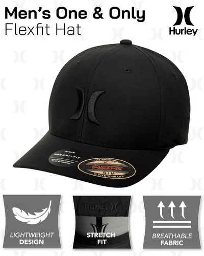 Miniatura 2 de Hurley Sombrero negro Flexfit One And Only para hombres