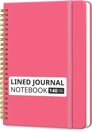 Miniatura 30 de Cuaderno rayado en espiral para mujeres y hombres, 140 páginas, cuaderno de tapa dura con rayas universitarias para trabajo y toma de notas, diarios