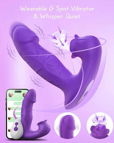 Miniatura 4 de Juguete Vibrador Rosa para Mujer, Estimulador Consolador de Succión con 9 Modos de Vibradores Succionadores, Control Remoto Estimulación del Punto G