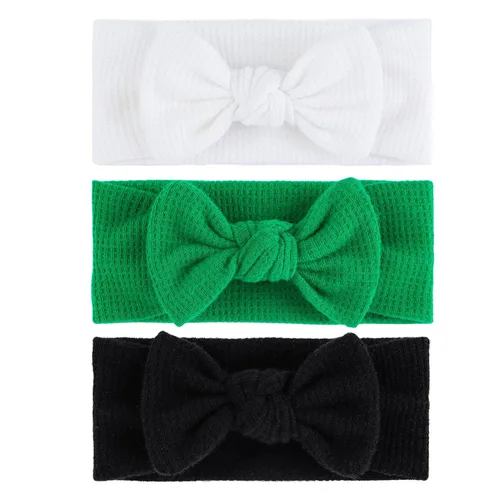 Miniatura 10 de Diadema de nailon para bebé con lazo atado, bandas elásticas y lazos, paquete de 20 diademas para recién nacidos, accesorios para el cabello
