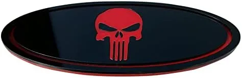 Rejilla frontal de calavera personalizada/emblema para portón trasero de 9 x 3.5 pulgadas, compatible con Ford F150 F250 F350 Edge Explorer (9