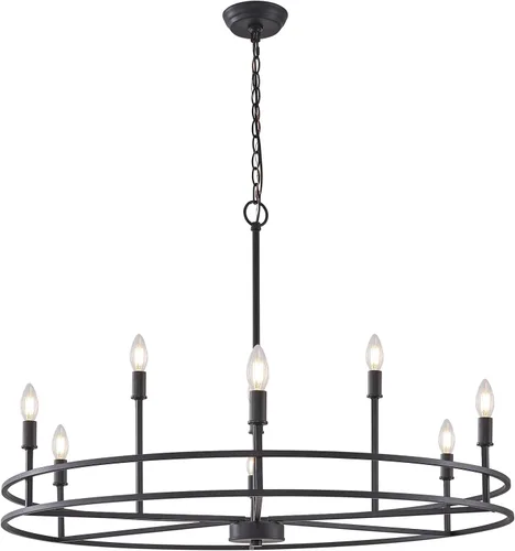 Miniatura 26 de Lámpara de araña negra de 6 luces lámpara de araña para comedor lámparas de araña de cocina sobre mesa redonda lámpara de araña para sala de estar