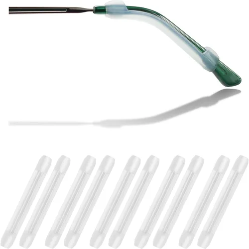 YR Soft - Sujetadores de silicona tipo manga para las patillas de las gafas, antideslizantes, elásticos y cómodos, 5 pares - Transparente