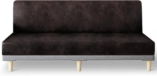 Miniatura 43 de molasofa - Funda elástica para futón de aspecto de cuero, cubierta para sofá sin brazos, protector de muebles con parte inferior elástica, funda