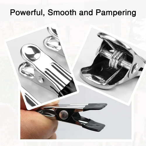 Miniatura 3 de 10 pinzas pequeñas para ropa, pinzas de acero inoxidable, clips de agarre de metal para lavandería, antioxidante, multiusos