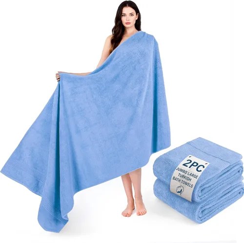 Miniatura 92 de Cotton Paradise 4 piezas de toallas turcas para baño, juego de toallas extra grandes suaves y afelpadas para baño, color beige
