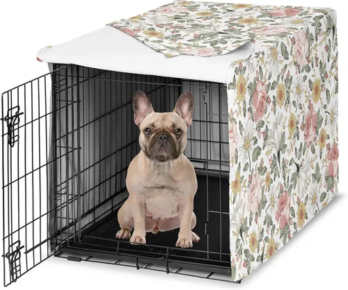 Miniatura 30 de Sweet Jojo Designs Cubierta para jaula de perro de 36 pulgadas (Boho Floral Rosa/Gris) para niñas, cubierta para perrera