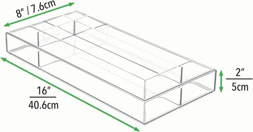 Miniatura 4 de mDesign Bandeja organizadora de maquillaje dividida de plástico para cajón de baño, tocador, almacenamiento de encimera, organización de cosméticos
