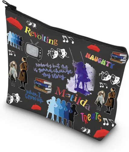 TSOTMO Televisión Regalo Comedia Tragedia Máscara Teatro Drama Bolsa Regalos Actriz Bolsa Cremallera Bolsa Amante Musical, Beige, Blk-matilda