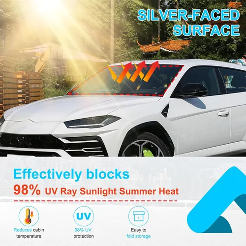 Miniatura 5 de Parasol para parabrisas delantero Lamborghini Urus 2018-2024, parasol con bloqueo UV, protector de privacidad, protector solar personalizado