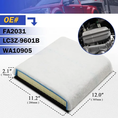 Miniatura 6 de Filtro de aire de motor FA2031 para Ford F250 F350 F450 F550 SUPER DUTY 6.7L Powerstroke Diesel LC3Z-9601B WA10905 2020-2022