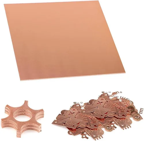 1 lámina de cobre puro del 99.9% + 3.9 x 3.9 pulgadas, calibre 20 (0.031 in) de grosor para suministros de la industria, proyectos de bricolaje,