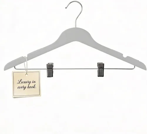 Miniatura 16 de All Hung Up - Perchas delgadas de plástico con clips, diseño que ahorra espacio con agarre antideslizante, duraderas para el uso diario