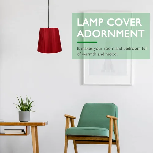 Miniatura 9 de Lurrose Pantalla de tela con clip, pantalla de lámpara, pantalla clásica, moderna, mediana, para mesa de pie, lámpara de noche (rojo) decoración