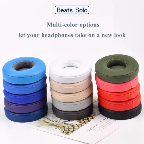 Miniatura 7 de Solo3 Almohadillas de repuesto para los oídos, almohadillas compatibles con auriculares inalámbricos Beats Solo 2 y Solo 3, almohadillas Solo2 Solo3