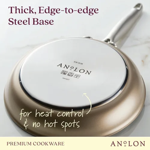 Miniatura 6 de Anolon Ascend - Sartén antiadherente anodizada dura, buena para todas las estufas (gas, parte superior de vidrio, eléctrica y de inducción), apta