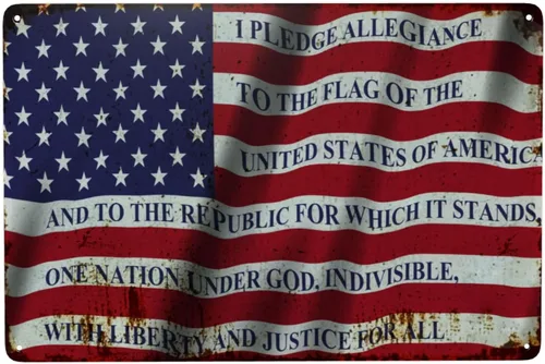 Letrero de metal vintage con la bandera estadounidense de Estados Unidos, retro, a prueba de óxido, divertido arte para decoración de pared, regalo