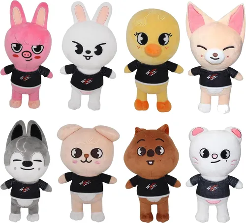 Miniatura 7 de RHEETADA 8 piezas de peluches de Skzoo, muñecas de peluche de SKZ para fanáticos y amigos, figura de animal de peluche suave, muñeca de peluche