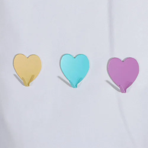 Miniatura 5 de Gancho de pared autoadhesivo en forma de corazón, gancho para puerta, ganchos decorativos fuertes de acero inoxidable para cocina y baño