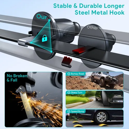 Miniatura 4 de Cargador inalámbrico para automóvil, soporte de carga de 15W con sujeción automática, soporte de ventilación para carga de automóvil para iPhone 15