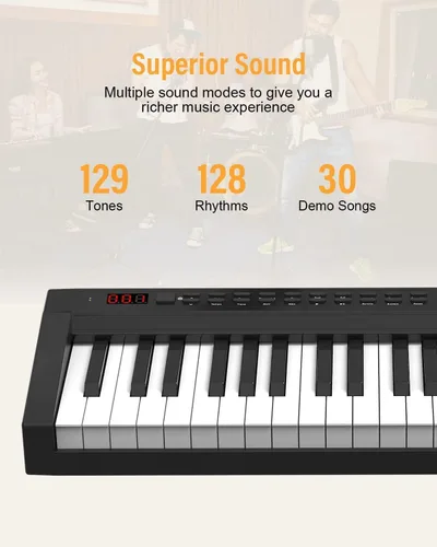 Miniatura 4 de KONIX Piano digital de 88 teclas, tamaño completo, juego de teclado electrónico semipesado con soporte, altavoces integrados, pedal