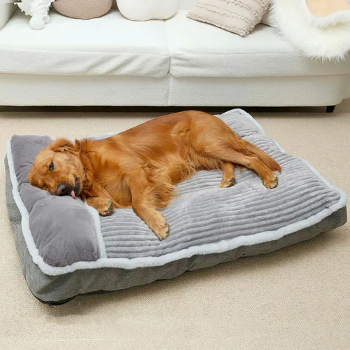 WINDRACING Cama grande para perros con almohada para jaula de perrera, sofá cama para perro, cama súper suave para mascotas, tamaño mediano, Jumbo,