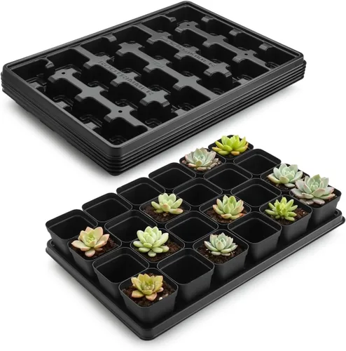 Miniatura 11 de RooTrimmer Paquete de 5 Bandejas para Vivero, Bandeja para Plantas con Capacidad de Transporte y Soporte para Macetas de 24 Celdas, Bandeja