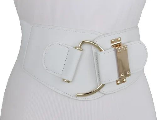 Miniatura 21 de TFJ - Cinturón ancho de moda para mujer, cintura alta, hebilla de gancho de metal dorado, talla XS, S, M, L, XL
