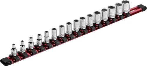 Miniatura 13 de ARES 70204 - Organizador de enchufes de aluminio de 3 piezas, rieles de enchufe de 1/4 pulgadas, 3/8 pulgadas y 1/2 pulgadas con capacidad para 48