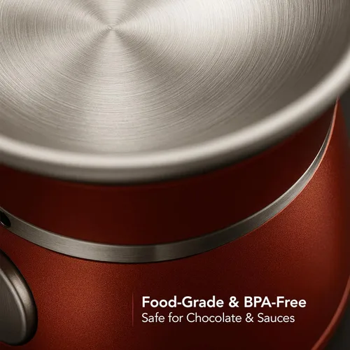 Miniatura 7 de OVENTE Máquina de fuente de fondue de chocolate de 3 niveles, mini calentador eléctrico de acero inoxidable para fiestas, queso derretido, licores