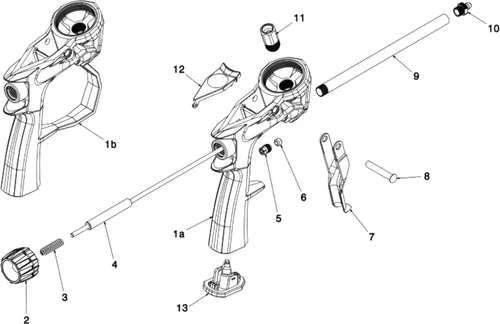 Miniatura 2 de ANI Qualitum Pistola de espuma en aerosol, pistola de espuma de PTFE con revestimiento antiadherente para cesta, pistola de calafateo