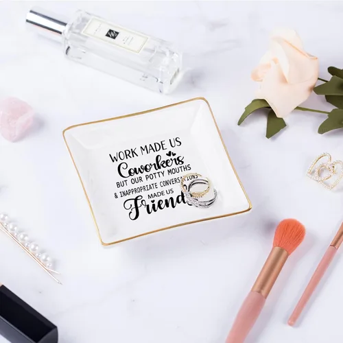 Miniatura 3 de Piudee Regalos para compañeros de trabajo para mujeres, plato de joyería de trabajo y amigos, regalo de agradecimiento para compañeros de trabajo