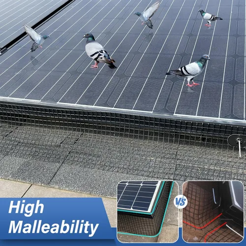 Miniatura 6 de Protector de Paneles Solares contra Pájaros, Kit de Rollo de Malla Protectora contra Animales de 6 pulgadas x 100 pies para Red de Protección