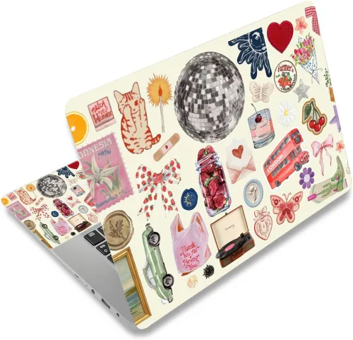 Miniatura 37 de Adhesivo para laptop de 12.1-15.6 pulgadas, calcomanía reutilizable universal de vinilo para laptop, protector de arte impermeable en color panal
