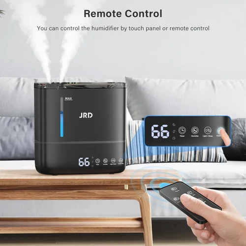 Miniatura 8 de JRD Humidificadores para dormitorio, humidificador ultrasónico 4L para habitación grande, llenado superior de niebla fría, funcionamiento de 40 Negro